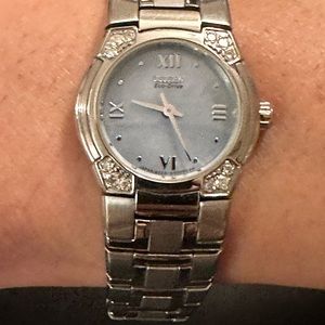 Citizens Eco, drive blue mother of pearl with the diamonds